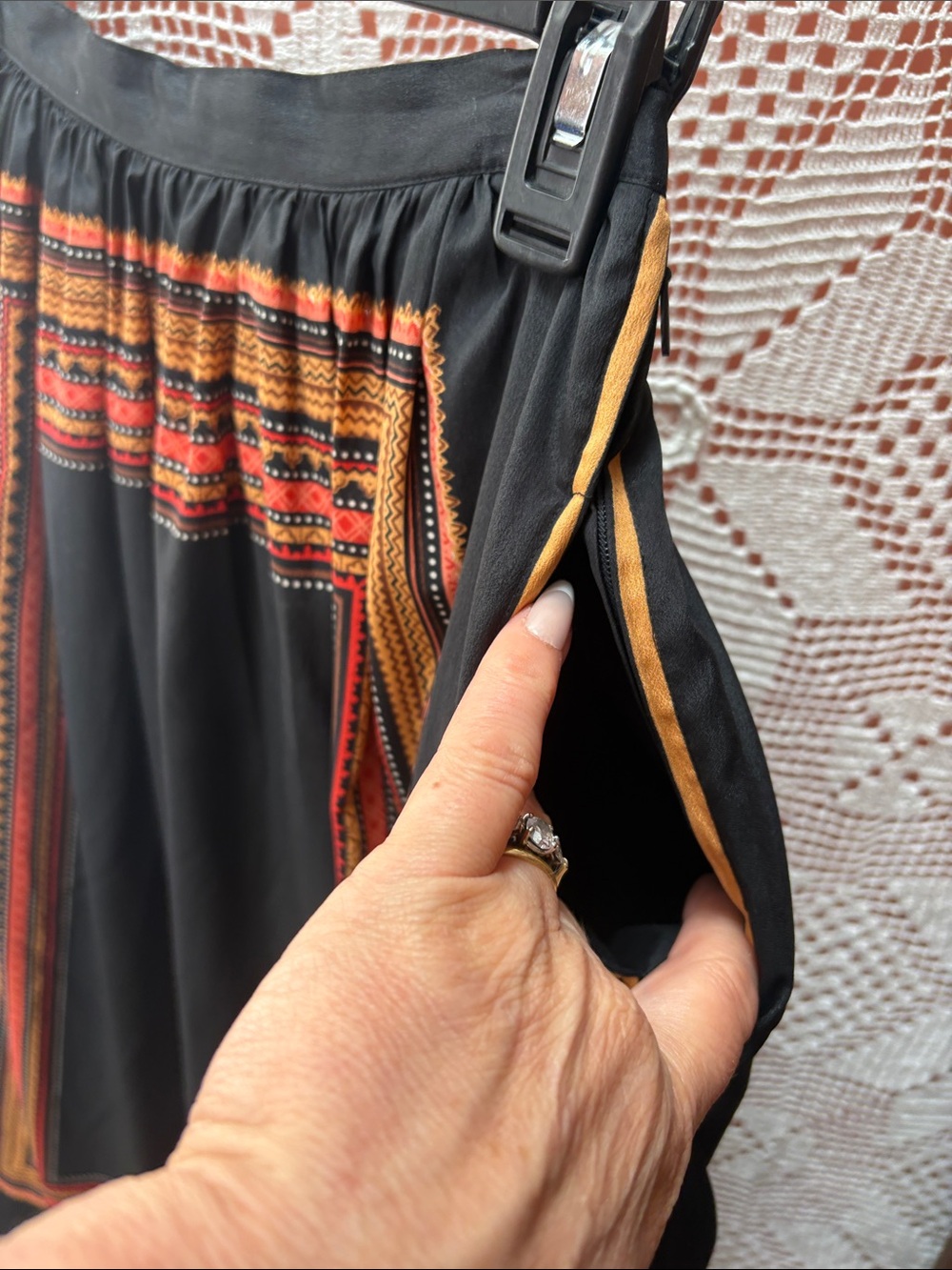 Vintage Marc D’Arcy Border Print Midi Skirt Size XS - Picture 9 of 10